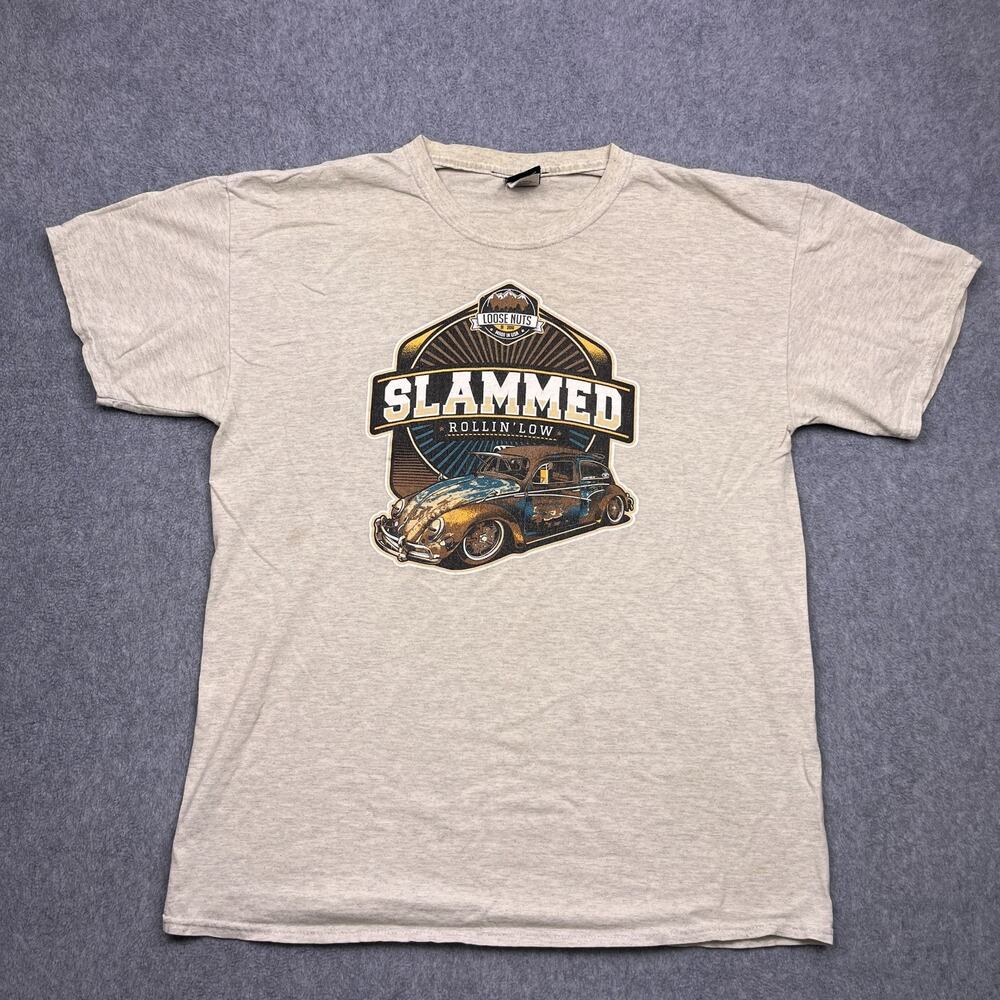 slammed rollin' low loose nuts t-shirt gray short sleeve mens large